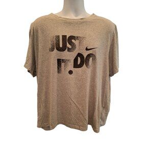 Nike Just Do It Gray Dri Fit GraphicTee Shirt Mens XXL